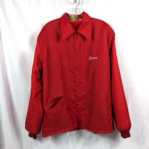 Vintage GEM Sportswear L Red Button Lined Jacket Ohio Promenders Dance